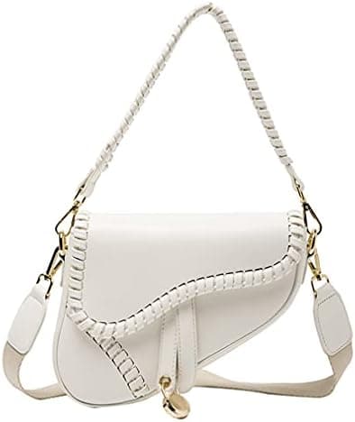 PURFANREE Women Trendy Saddle Shoulder Bag Clutch Purse Underarm Handbag Satchel HandBag Crossbody Bag