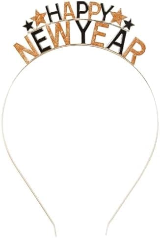 Huachi Happy New Year Headband for Women Adults New Years Headband 2025 New Year’s Eve Hat Star Head Bands Happy New Years Decorations Party Supplies Holiday Gifts