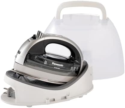 Panasonic NI-WL600 Cordless Steam/Dry Iron, 1500W Wide Stainless Steel Plate, Silver/Black