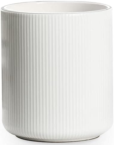 getstar Large Kitchen Utensil Holder, 7.2" Vintage Ceramic Utensils Crocks for Kitchen Counter with Non-Slip Cork Mat, Farmhouse Cooking Tool Organizer for Kitchen Counter Decor