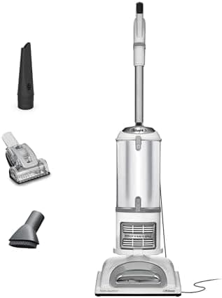 Shark | Upright Vacuum Cleaner | Navigator Lift-Away | Swivel Steering | HEPA Filter | Vacuum for Pet Hair | Crevice Tool & Dusting Brush Included | For Carpets & Hard Floors | White/Silver | NV356E
