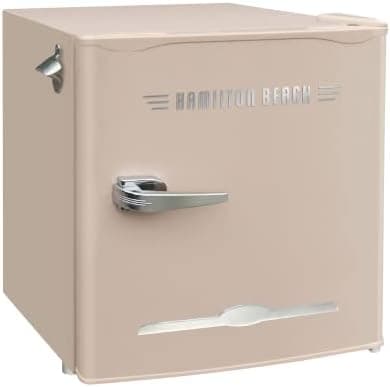 Hamilton Beach Retro Mini Refrigerator-Energy Saving-Adjustable Thermostat Control-Side Mounted Bottle Opener-Ideal for for Dorm, Office, RV, Garage, Apartment 1.6 Cubic Feet, Coral
