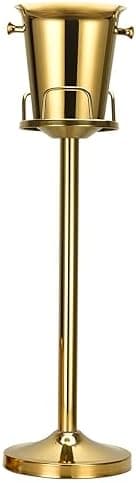 Champagne Bucket with Stand,Ice Bucket with Stand Stainless Steel Bucket Wine Chiller On Stand 12Lb Hammered Tall Ice Bucket Stand for Party Bar Ktv Bbq Home,3ft (gold, 1 pack)