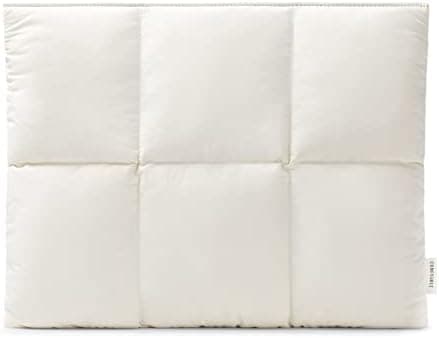 Comfyable Puffy Laptop Sleeve 15 16 Inch, Quilted Puffer Laptop Carrying Case for Women, Pillow Pouch Compatible for MacBook Air M5 & MacBook Pro M5 Pro/Max 2026, Rice