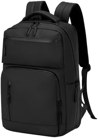 SUIKIHUM Waterproof Laptop Backpack for Men & Women, Flight Approved Anti-Theft Daypack with 15.6-inch Laptop Sleeve (Black)