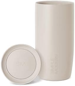 Simple Modern Travel Coffee Mug Tumbler with 360° Lid | Ceramic-Lined Insulated Stainless Steel Cold Brew Iced Coffee Cup | Gift for Women Men Her Him | Voyager Signature | 16oz | Almond Birch