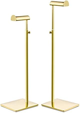 Elitnus Gold Set of 2 Adjustable Height Purse Display Stand - Metal Handbag Display Stand Set - Single Hanging Hook for Boutique Store