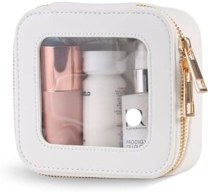 VOFIpremiAm Mini Clear Makeup Bag Cosmetic Bags with Zipper,Travel Small Makeup Bag Organizer Case for Purse,Waterproof Clear Toiletry Bag for Women,Car Organizers and Storage