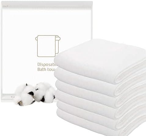 JINYUDOME Disposable Bath Towels 10 Individual Packing Big Shower Towels for Body, Oversize 27.5 x 55 inch, Thickened and Absorbent for Bathroom,Camping,Hiking, White