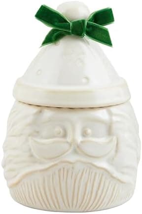 Mud Pie Small Christmas Canister, Santa, 6" x 4" dia