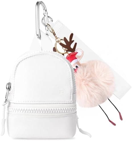 Babysun Mini Backpack Keychain Wristlet Pouch Small Change Coin Purse Cute Zipper Wallet With 3 RFID Card Slots For Women/Men Airpods Cosmetics