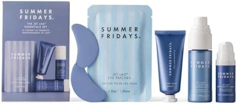 Summer Fridays Jet Lag™ Essentials - Mini Hydrating Skin Care Set With Jet Lag™ Mask, Eye Patches, Deep Hydration Face Serum & Hydration Mist - Travel Size Skincare Kit & Gift Set (4 Count)
