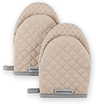 KitchenAid Asteroid Mini Oven Mitt Set, 5.5"x8", Milkshake Tan, 2 Piece