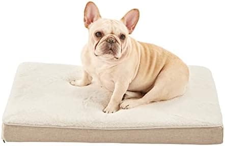 WATANIYA PET Memory Foam Medium Dog Bed, Cooling Dog Beds for Medium Dogs, Washable Orthopedic Pet Bed for Crate with Joint Relief Memory Foam, Waterproof Liner and Plush Cover (29"x 18", Beige)