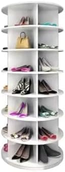 PrimePulse 7 Tier Rotating Shoe Rack Tower, Spinning Shoe Display Lazy Susan, Handbag Organizer, 360 Revolving Shoe Rack