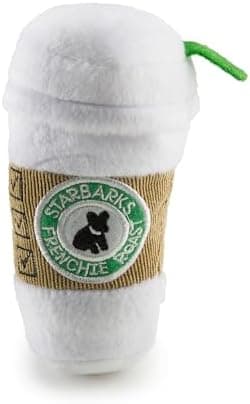 Haute Diggity Dog Starbarks Coffee Cup, Plush Designer Dog Toys with Interactive Squeaker, Stimulating Pet Enrichment, Machine-Washable & Safe Materials for All Breeds, Size Small