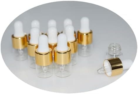 Hustar Small Dropper Bottle, 10pcs 1ml Mini Sample Dropper Bottles Mini Makeup Containers for Travel Liquids Tiny Glass