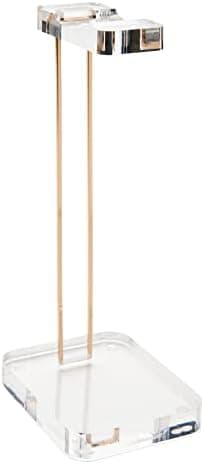 RUSSELL+HAZEL Acrylic Headphones Stand, Headset Holder, Office Accessories, Clear Acrylic with Gold Hardware, 4” x 5” x 10.5” (93922)