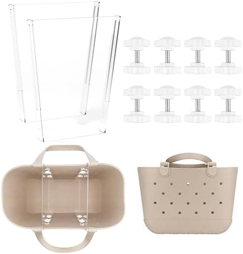 Viotiin Acrylic Divider Tray Compatible with Simple Modern Tote Bag (Large Size), 2 Pack Beach Bag Organizer Insert, Accessories for Original Simple Modern Beach Bag