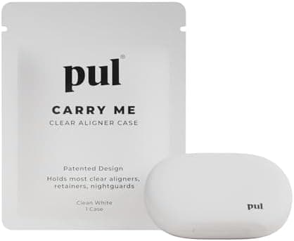 PUL Retainer Case for Invisalign and Clear Aligners - Aligner Case with Magnetic Closure, Mouth Guard and Denture Compatible - Slim Travel Retainer Holder for Invisalign Accessories - White