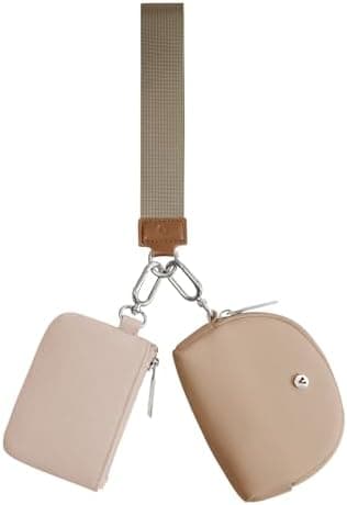 KeyChain Wallet Wristlet Wallets For Women Mini Zip Dual Pouch Wristlet