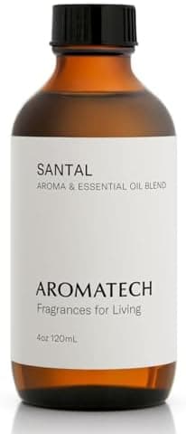 AromaTech Santal Aroma Essential Oil Blend: Luxury Hotel Inspired Aromatherapy with Amber, Vanilla, Cedar & Sandalwood for Ultrasonic Diffusers (4 Fl Oz (Pack of 1))