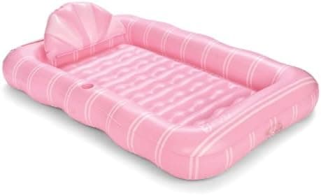 FUNBOY Tanning Pool Lounger Float, XL 72'' x 48'' Pool Float with Custom Pillow and Large Cup Holder, Perfect for Pool or Backyard.