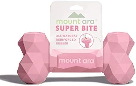 Mount Ara Super BITE BPA-Free Rubber Fillable Dog Chew Toy, Aggressive Chewer Toy, Peanut Butter Toy