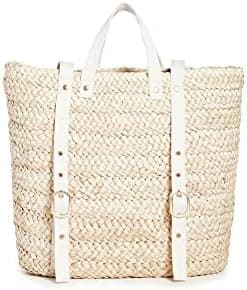 L*Space Summer Days Backpack for Women, Large Straw Travel Bag, Lined Backpack and Adjustable Back Straps, 100% Corn Husk