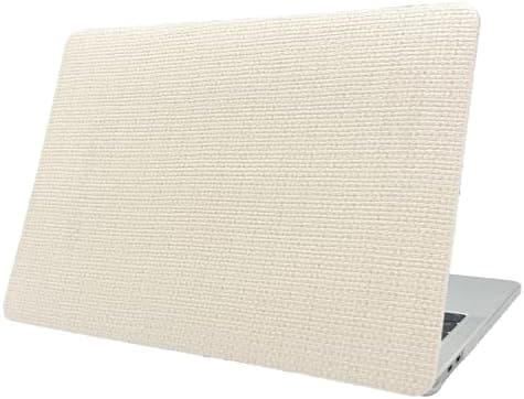 BaayCerrie Woven Textured Design for MacBook Air 13.6 inch Case Beige Model A3113 A2681 2024 2022 M3 M2 Chip
