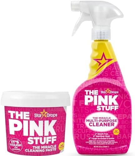Stardrops - The Pink Stuff - The Miracle Cleaning Paste and Multi-Purpose Spray 2-pack Bundle (1 Cleaning Paste, 1 Multi-Purpose Spray)