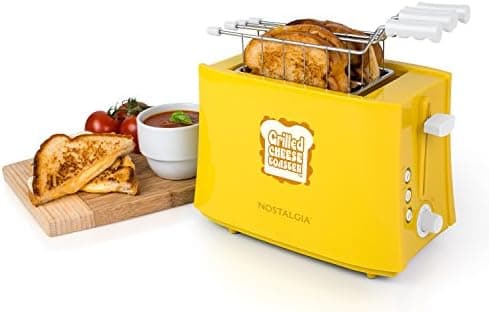 Nostalgia Grilled Cheese Toaster with Easy-Clean Toaster Baskets and Adjustable Toasting Dial with Wide Slots