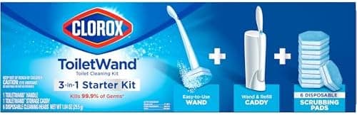 Clorox ToiletWand Toilet Cleaning Kit, ToiletWand, Caddy and 6 Refills, Pack of 6 (Pack May Vary)