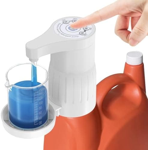 Heppry Intelligent Electronic Laundry Detergent Pump, Electronic Automatic Laundry Detergent Dispenser for Liquid Detergent Containers, for Laundry Room Organization
