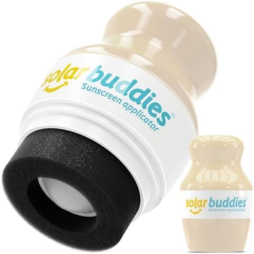 Solar Buddies Sunscreen Applicator - Single Nude - Refillable Roll on Sponge Sunscreen, Suncream & Lotion Applicator For Kids, Adults & Families - Holds 3.4fl oz, Perfect Size for Travel