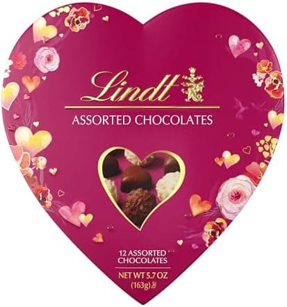 Lindt Valentine's Gourmet Heart Assorted Chocolate Candy Truffles, 5.7 oz.