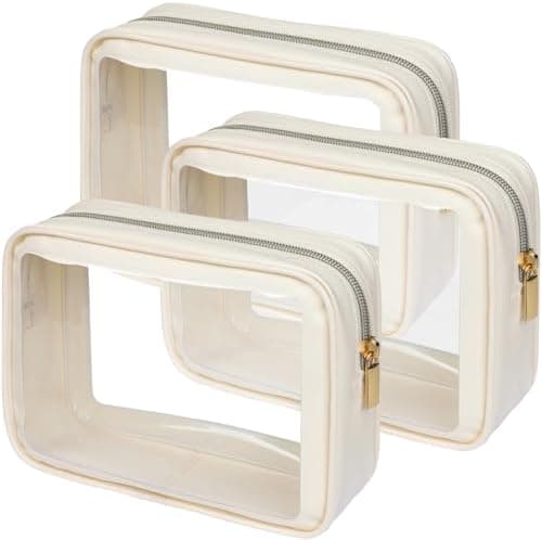 PACKISM Clear Makeup Bag - TSA Approved Toiletry Bag for Carry-on & Checked Luggage, Water Resistant Car Storage Organizer with Reinforced Seams