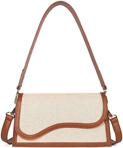 Telena Shoulder Bag for Women Vegan Leather Women's Shoulder Purses Handbags with 2 Removable Strap Crossbody Bag Purses