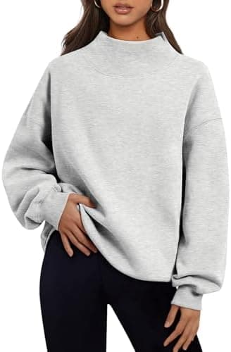 Trendy Queen Womens Oversized Sweatshirts Turtleneck Pullover Long Sleeve Hoodies Tops Fall Fashion Outfits 2026 Clothes