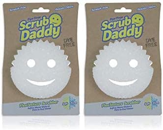 Scrub Daddy Sponge - Dye Free - Scratch-Free Scrubber for Dishes and Home, Odor Resistant, Soft in Warm Water, Firm in Cold, Deep Cleaning, Dishwasher Safe, Multi-use, 1ct (2 Pack)
