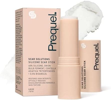 Prequel Skin Scar Solutions 60% Silicone Scar Stick. Thick Solid Velvety Film for Scars. Formula Infused with Centella Asiatica Extracts and Vitamin E. Soothing and Occlusive
