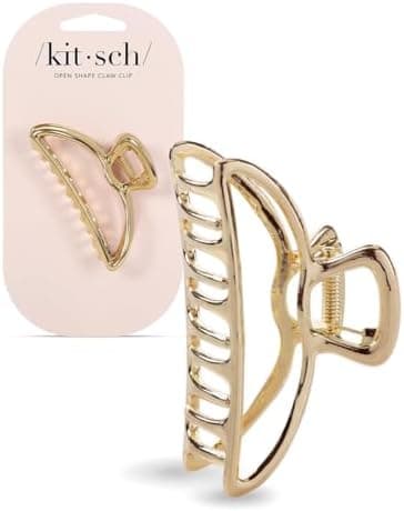 Kitsch Metal Hair Clips for Women - Durable & Elegant Metal Claw Clips, Perfect for Everyday Use & Special Occasions | Ideal Gifts for Women - Gold, 1 Pc