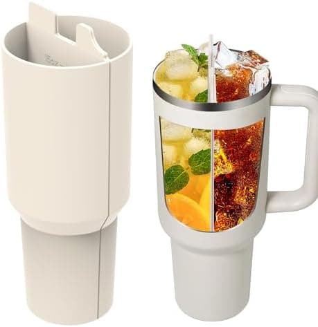 Stanley Two Drinks One Cup Silicone Divider Liner for 40oz Tumbler - Reusable Liner for Dual-Sided Drink Cream
