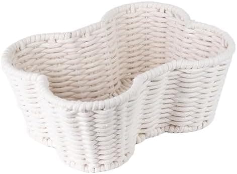 OtterPets Dog Toy Basket, Handmade Dog Toy Bin, Bone Shaped Pet Organizer, Cat Storage Box (Cotton Rope, 17x13in)