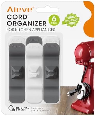 Aieve Cord Organizer for Appliances, 6 Pack Kitchen Appliance Cord Organizer, Appliance Cord Wrapper Cord Holder Cord Keeper Stick on Mixers, Coffee Maker, Pressure Cooker, Blender, Air Fryer