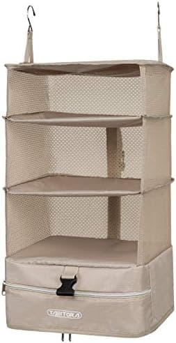 TABITORA Portable Hanging Travel Shelves Bag Packing Cube Organizer Suitcase Storage Large Capacity
