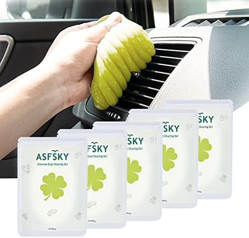 ASFSKY Car Cleaning Gel Putty - Reusable Keyboard Cleaner Slime for Car, Keyboard, Dust - 5 Pack (Yellow)