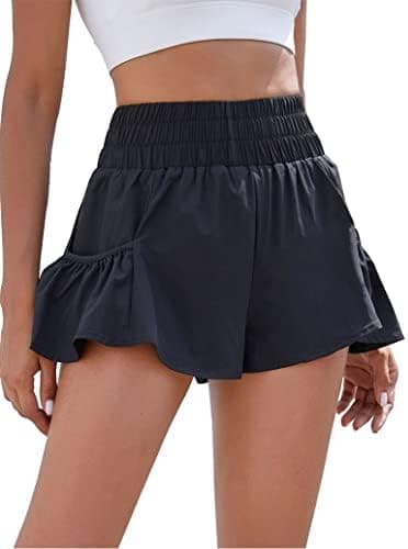 BMJL Womens High Waisted Shorts Athletic Running Shorts Workout Gym Quick Dry Flowy Shorts with Pockets