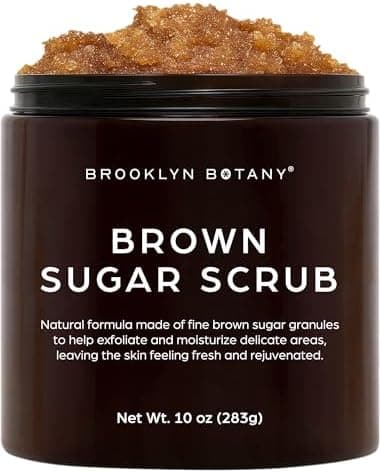 Brooklyn Botany Brown Sugar Body Scrub - Moisturizing and Exfoliating Body, Face, Hand, Foot Scrub - Fights Acne, Fine Lines & Wrinkles, Great Gifts For Women & Men - 10 oz