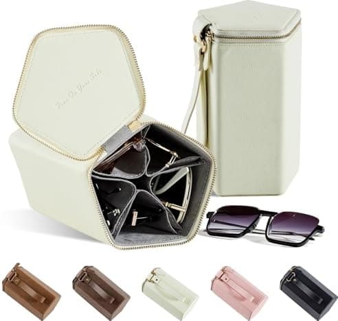 cloudever Sunglasses Travel Case Organizer Hangable for Men Women, Eyeglasses Foldable Storage Organizer